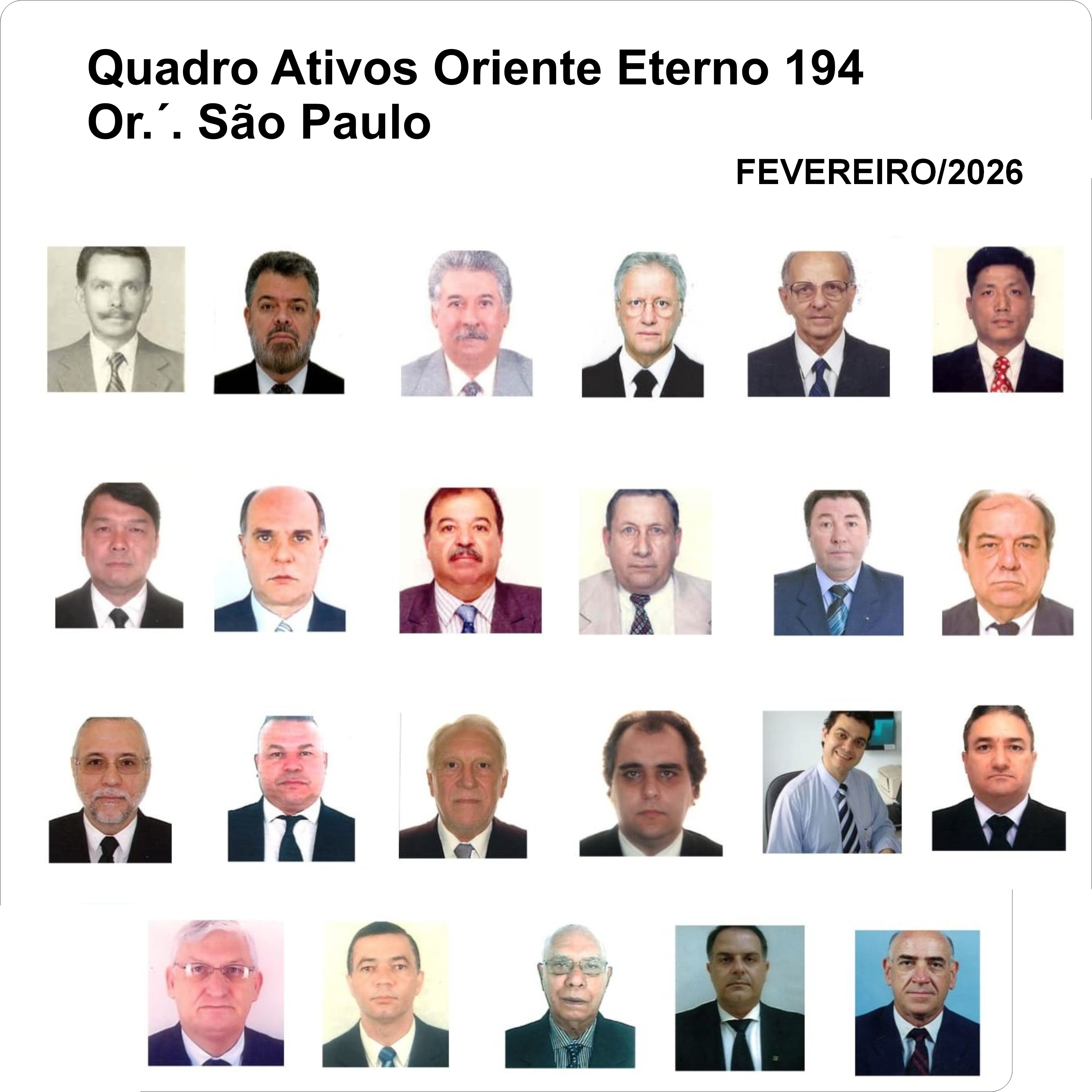 IRMÃOS ATIVOS DO QUADRO FEV/2026